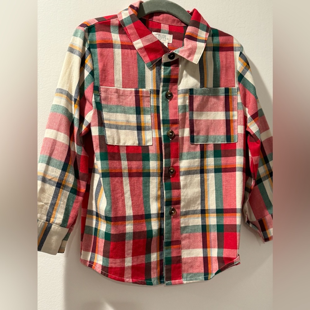 boy christmas plaid shirt
